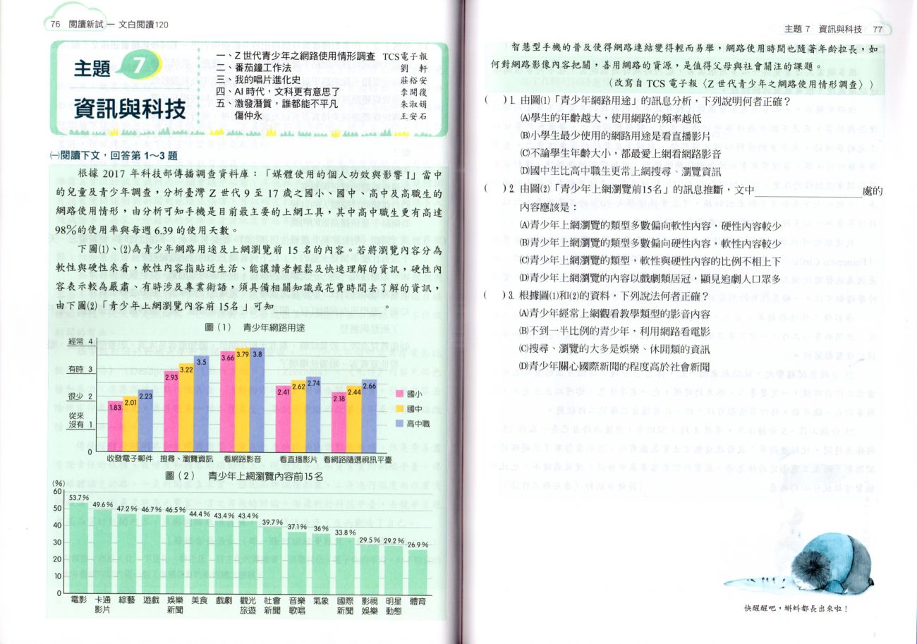 閱讀,國文,教科書,PISA,108課綱